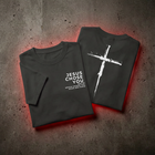 Jesus Chose You oversized faded Christian tee in faded black — front view KingJesus.shop