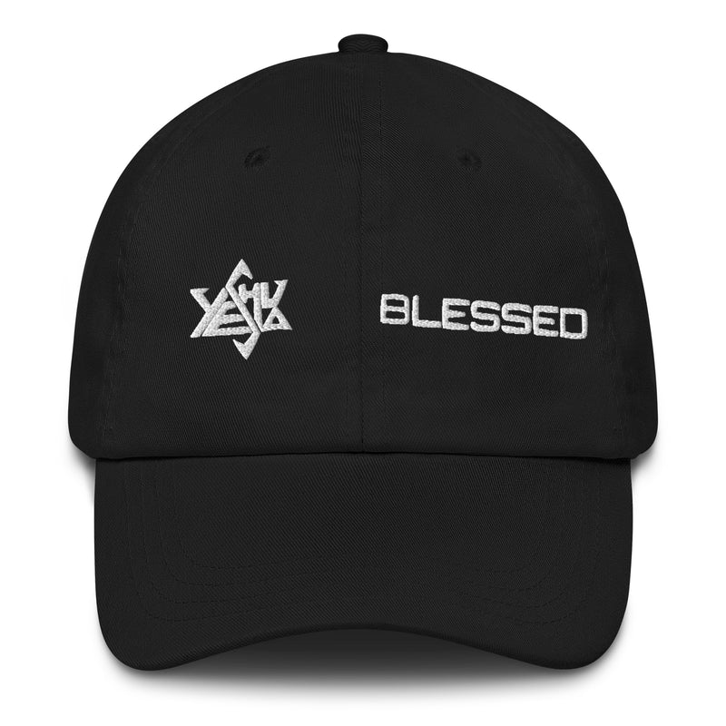 BLESSED embroidered dad hat in black — Christian streetwear cap KingJesus.shop