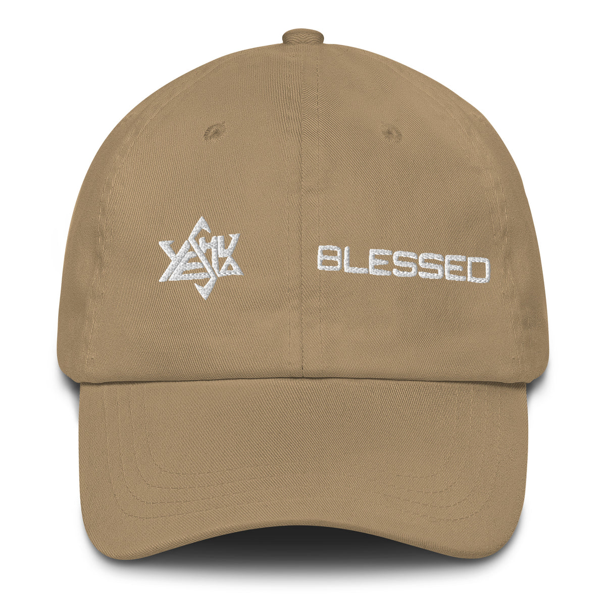 BLESSED embroidered dad hat in khaki — Christian streetwear cap