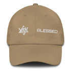 BLESSED embroidered dad hat in khaki — Christian streetwear cap