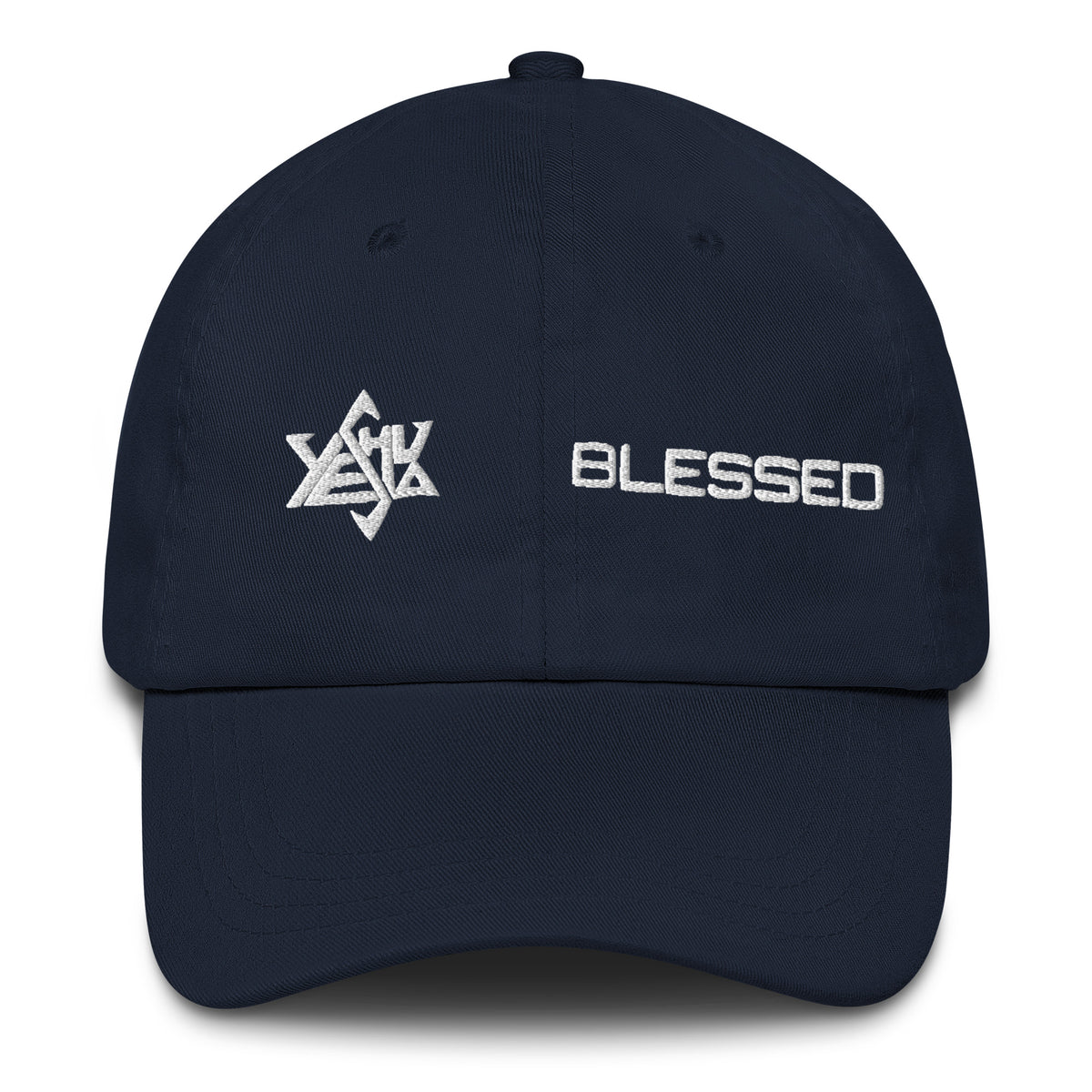 BLESSED dad hat embroidery detail — Kingdom apparel accessory