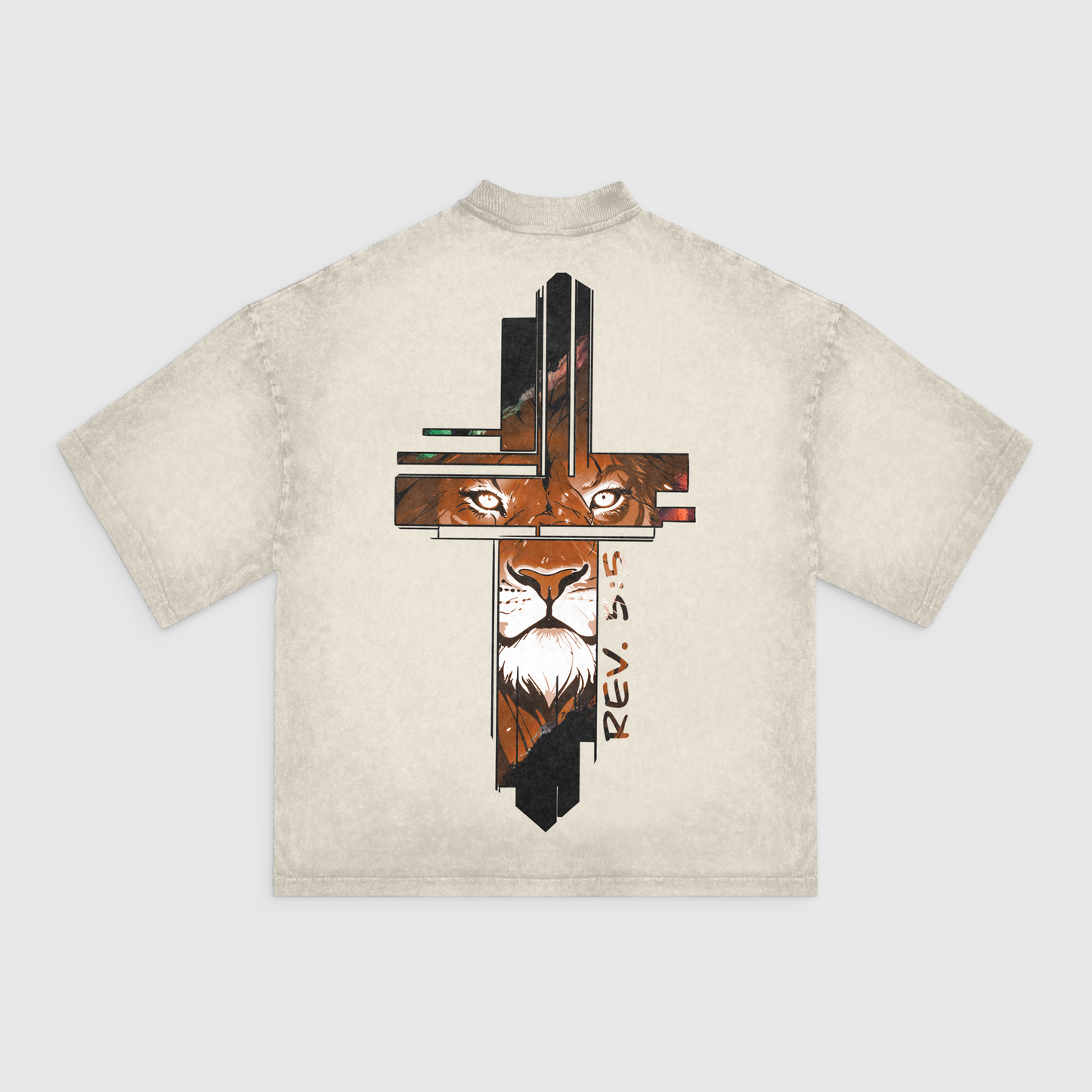 Lion Cross Acid Washed Tshirt