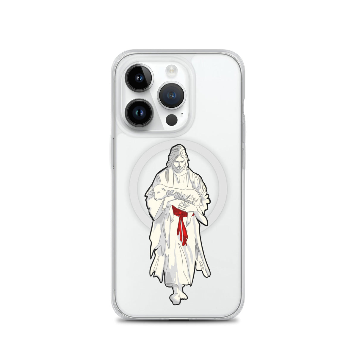 Jesus and Lamb MagSafe clear case for iPhone 14 Pro — Christian iPhone case