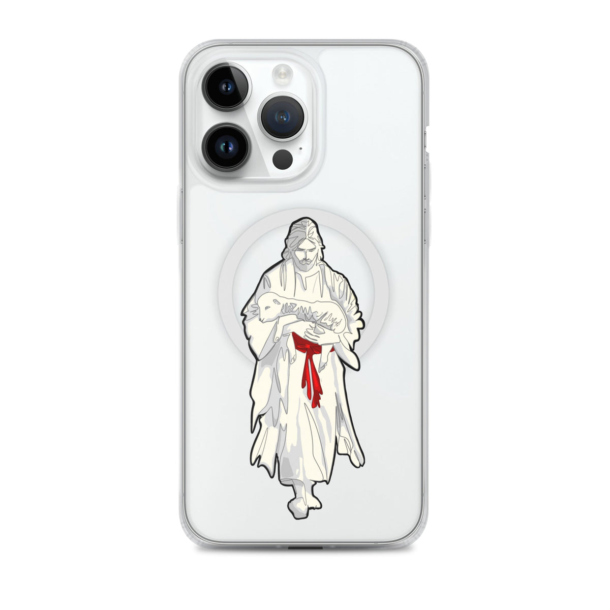 Jesus and Lamb MagSafe clear case for iPhone 14 Pro Max — Christian iPhone case