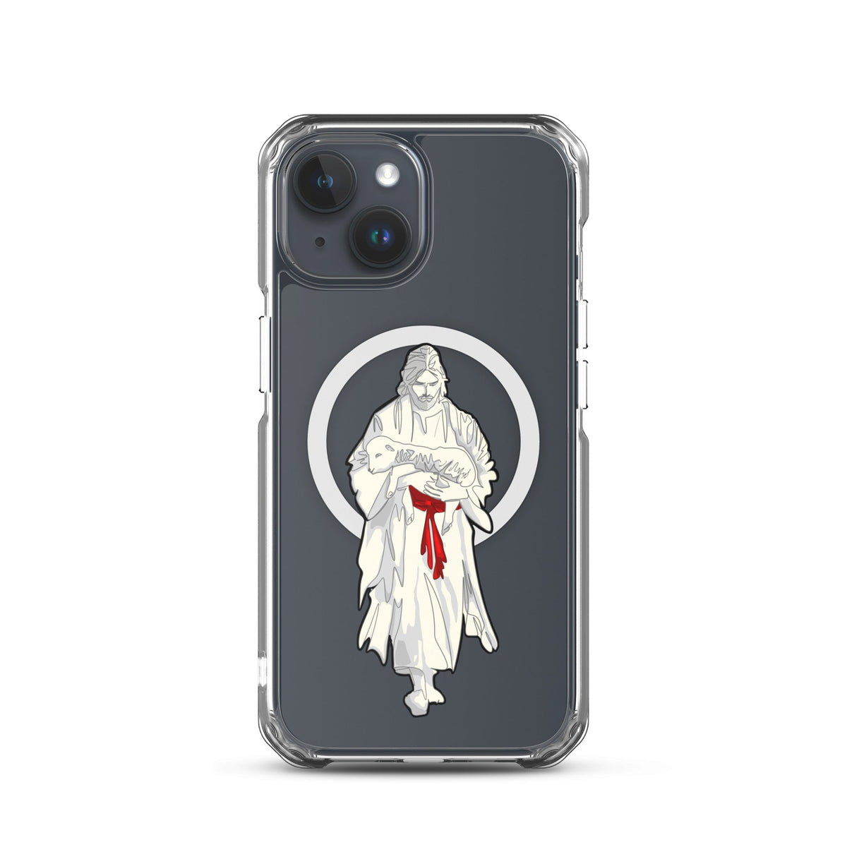 Jesus and Lamb MagSafe clear case for iPhone 15 — Christian iPhone case