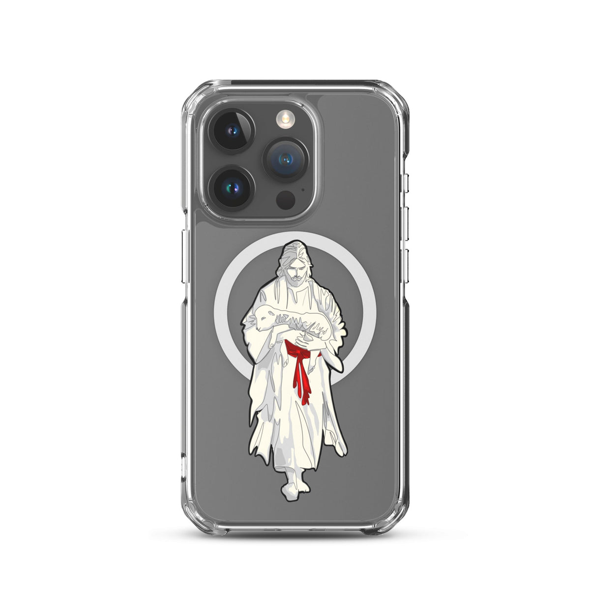 Jesus and Lamb MagSafe clear case for iPhone 15 Pro — Christian iPhone case