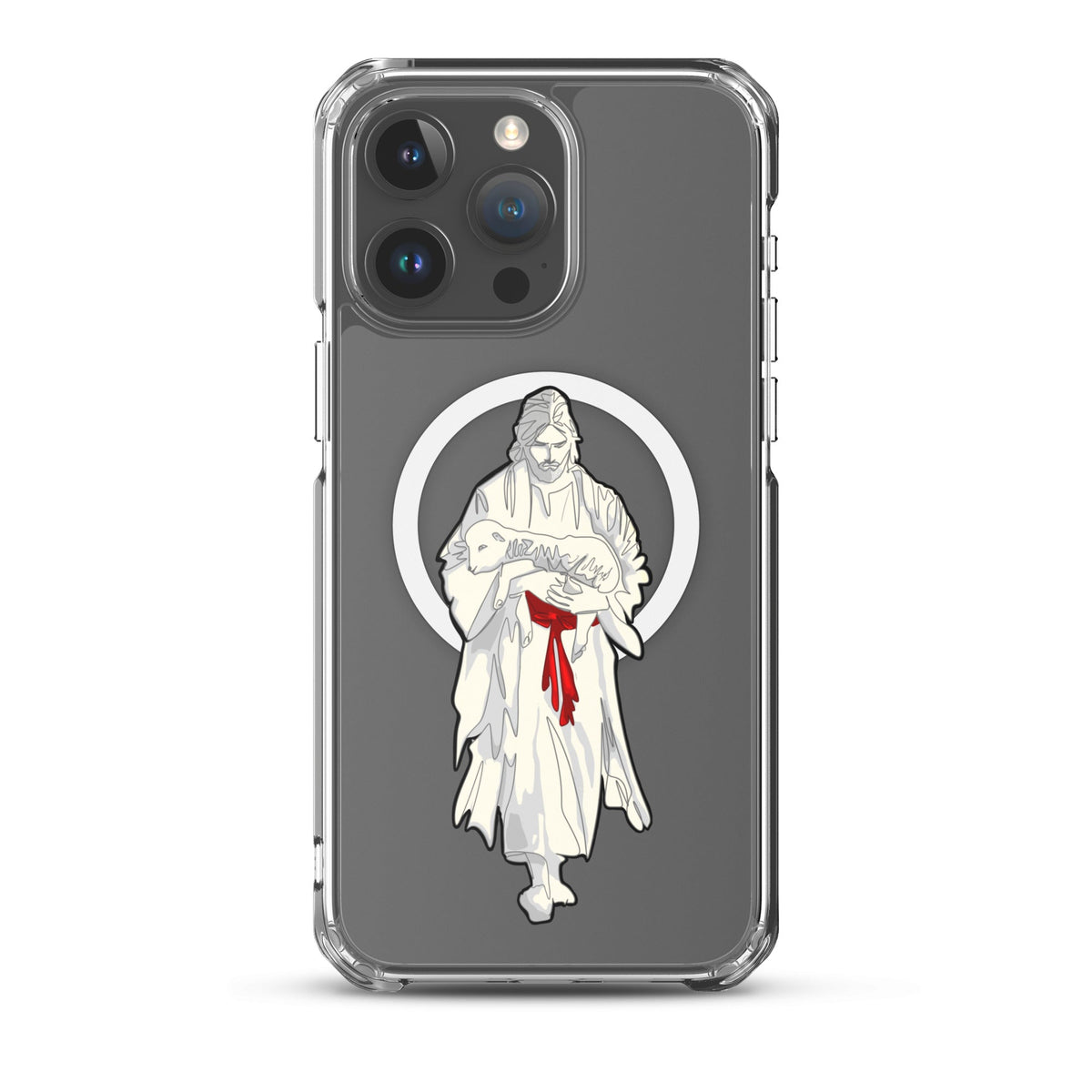 Jesus and Lamb MagSafe clear case for iPhone 16 — Christian iPhone case