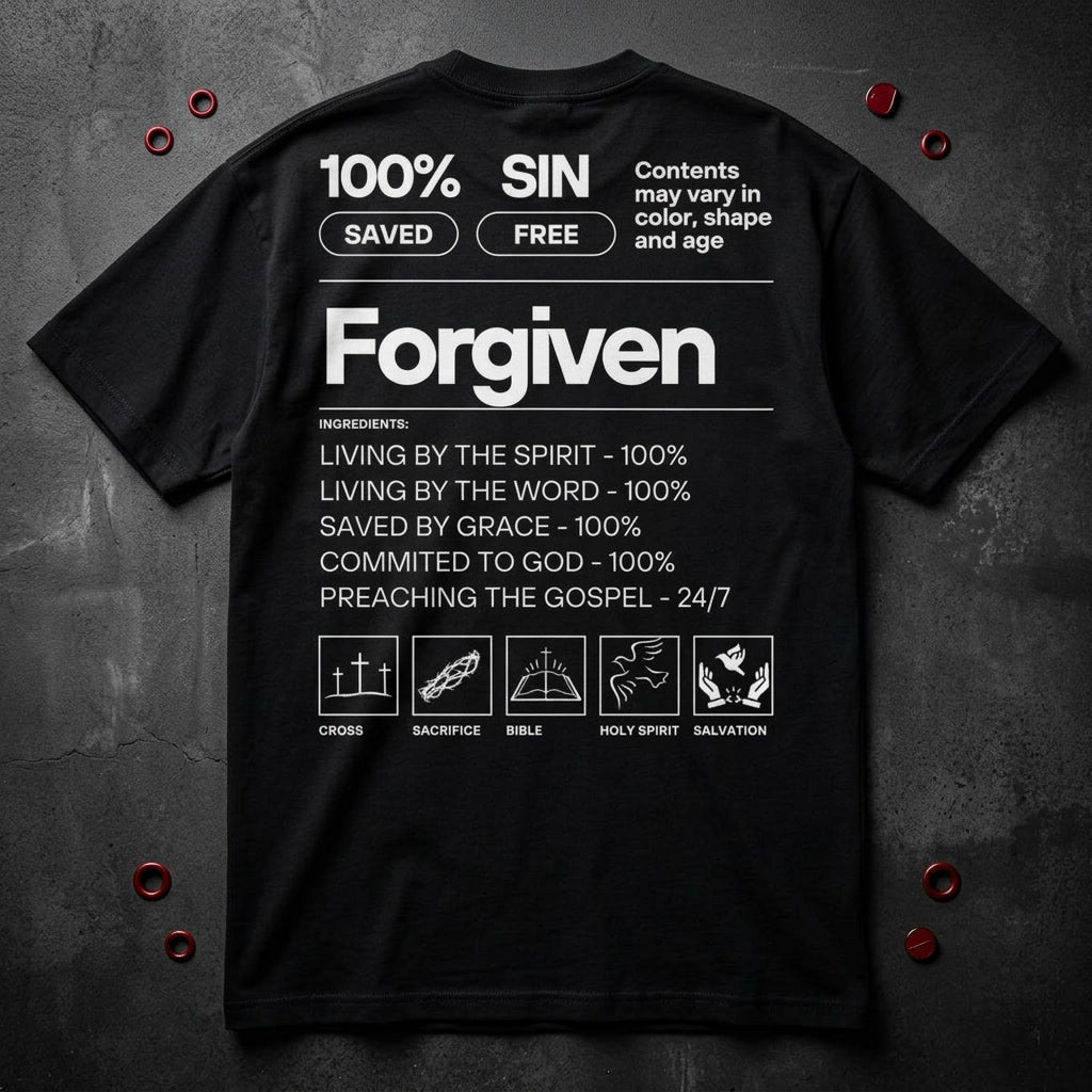 Undeniable Label tee folded on concrete — Kingdom apparel Christian streetwear