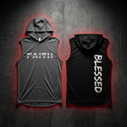 BLESSED Sport-Tek sleeveless hoodie — Christian athletic apparel front view KingJesus.shop
