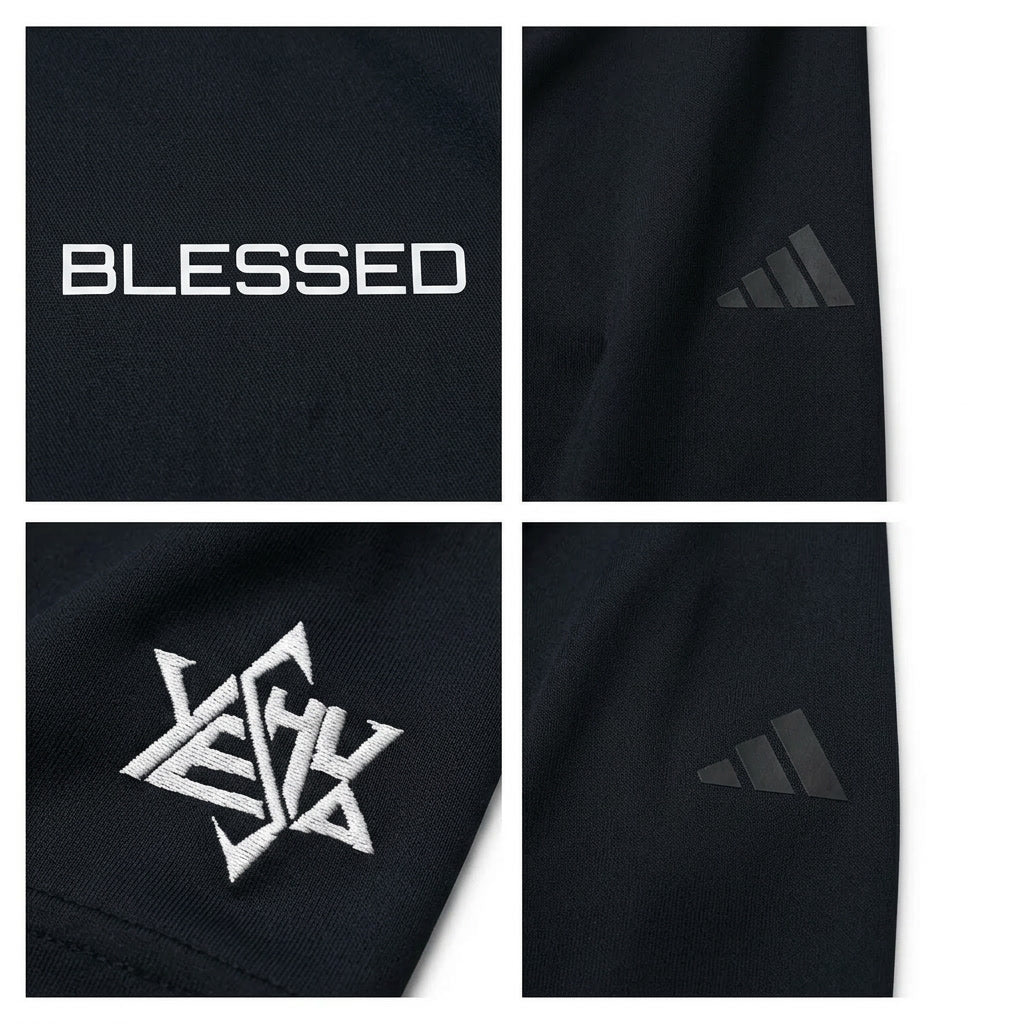 BLESSED Adidas pullover — moisture-wicking faith activewear, KINGJESUS embroidery