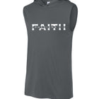 BLESSED sleeveless hoodie in iron grey — front view KingJesus.shop