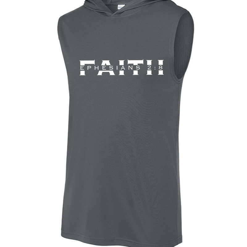 BLESSED sleeveless hoodie in iron grey — front view KingJesus.shop