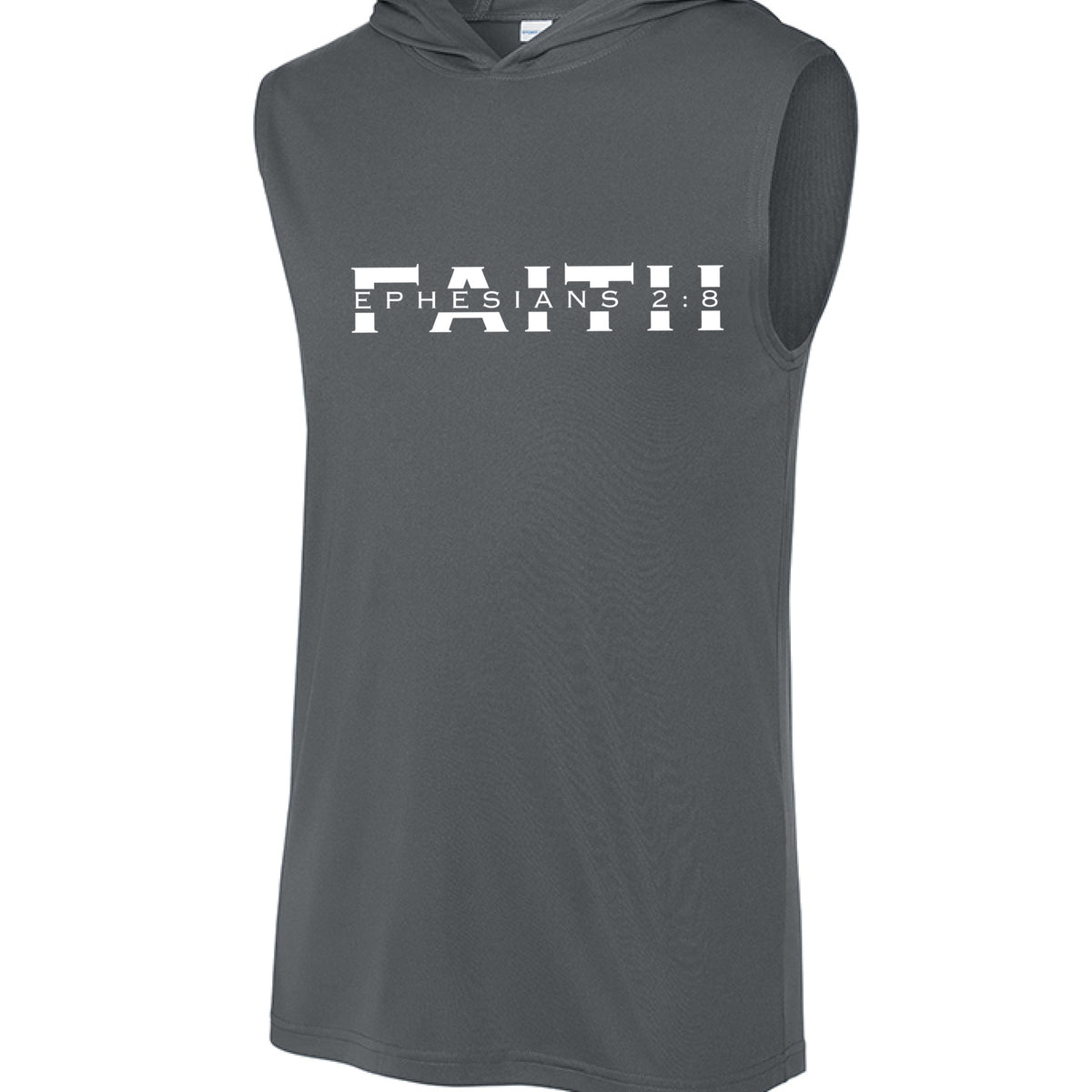 BLESSED sleeveless hoodie iron grey — lifestyle view