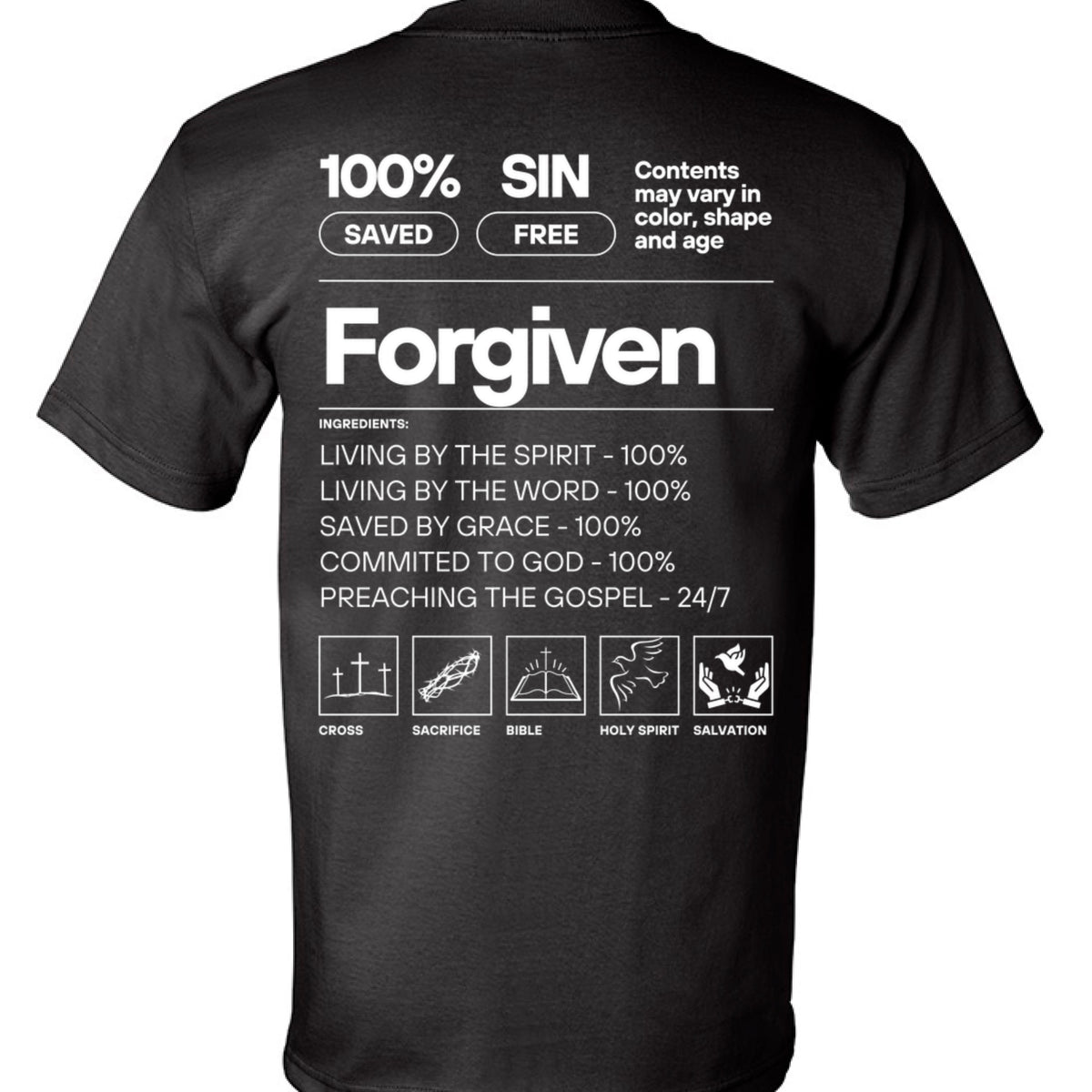 Undeniable Label tee in black — back view