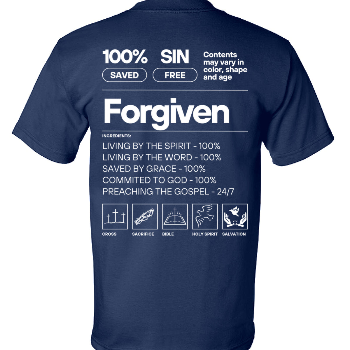 Undeniable Label tee in navy — back view