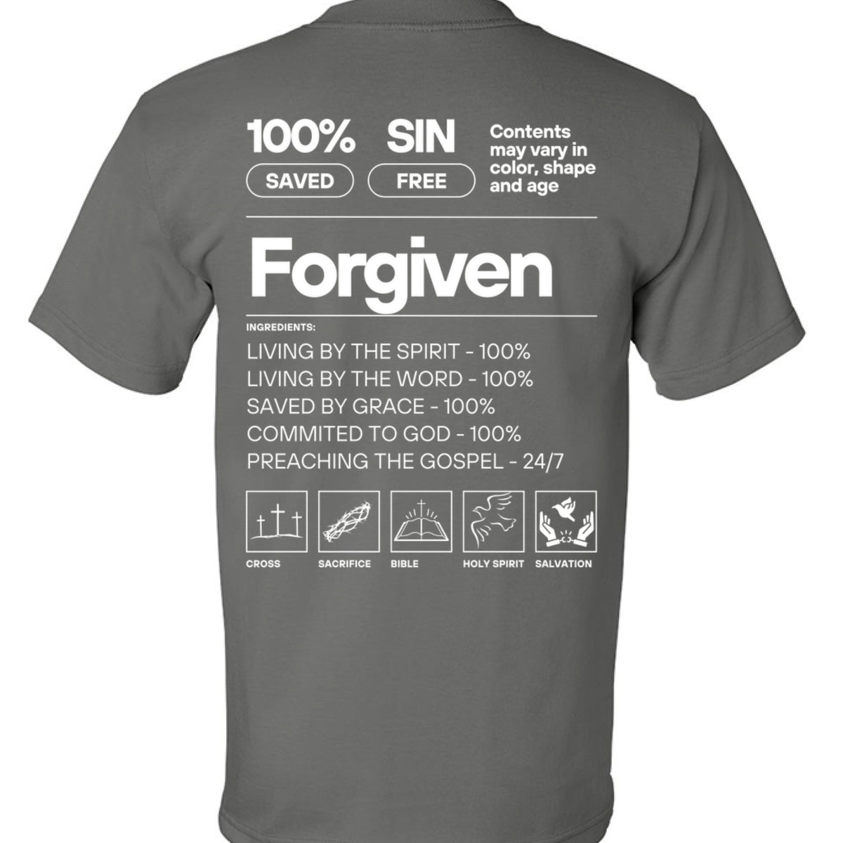 Undeniable Label tee in charcoal — back view