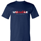 Undeniable Label tee in navy — front view