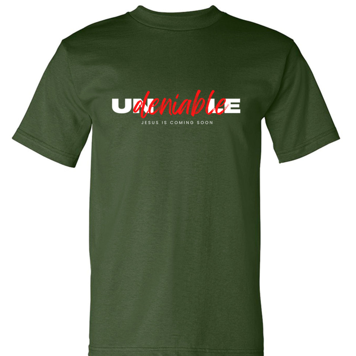 Undeniable Label tee — Acts 4:20 graphic detail