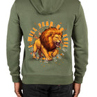 I Will Fear No Evil eco hoodie in army — back view