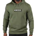 I Will Fear No Evil eco hoodie in army — front view