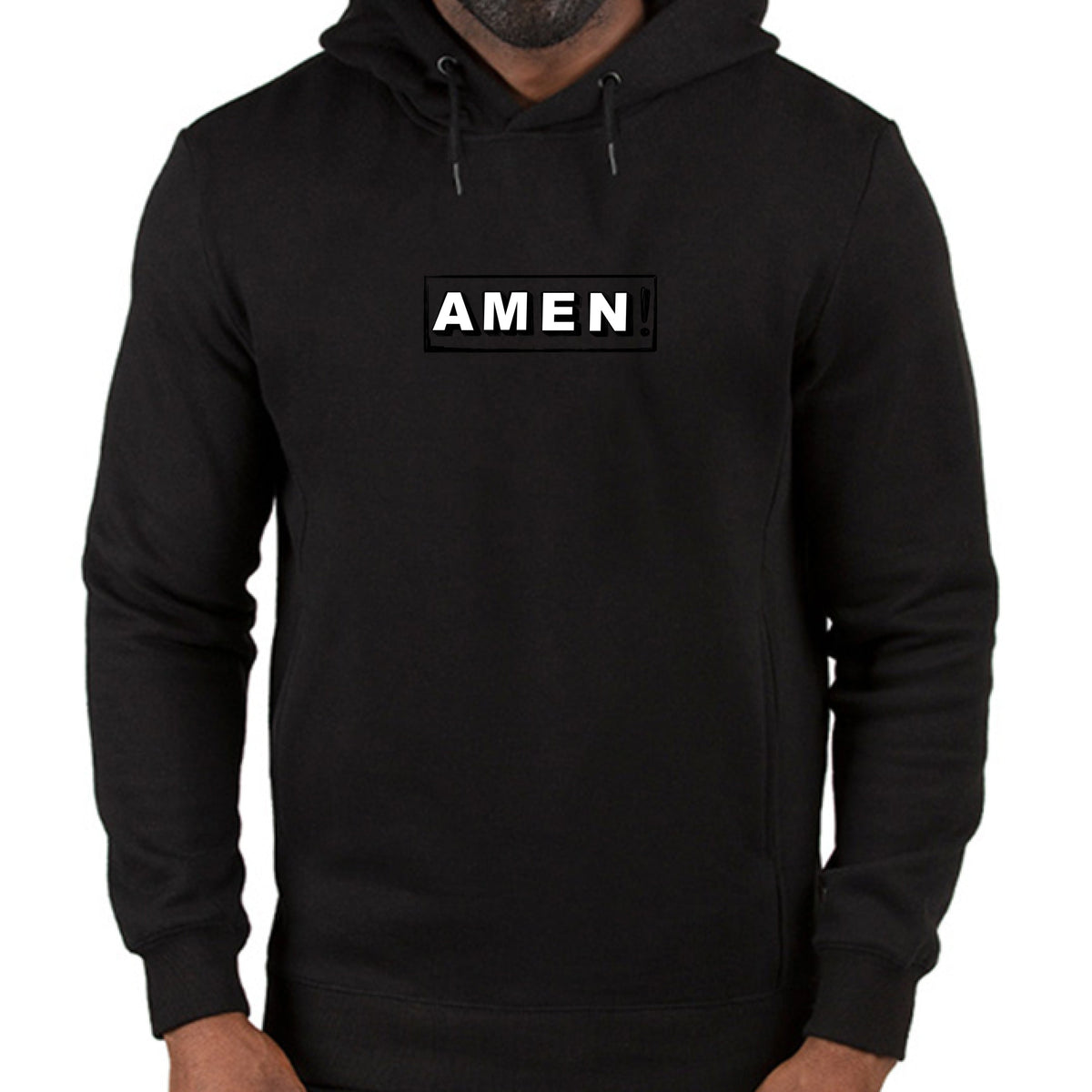 I Will Fear No Evil eco hoodie black — lifestyle front view