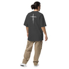 Jesus Chose You oversized tee faded black — back view