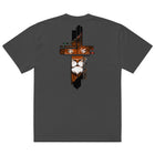 LION CROSS oversized tee faded black — back view