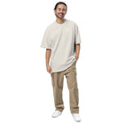 Jesus Chose You oversized Christian tee in faded bone — front view
