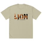 LION oversized tee faded eucalyptus — back view