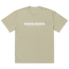 LION CROSS oversized tee faded eucalyptus — back view