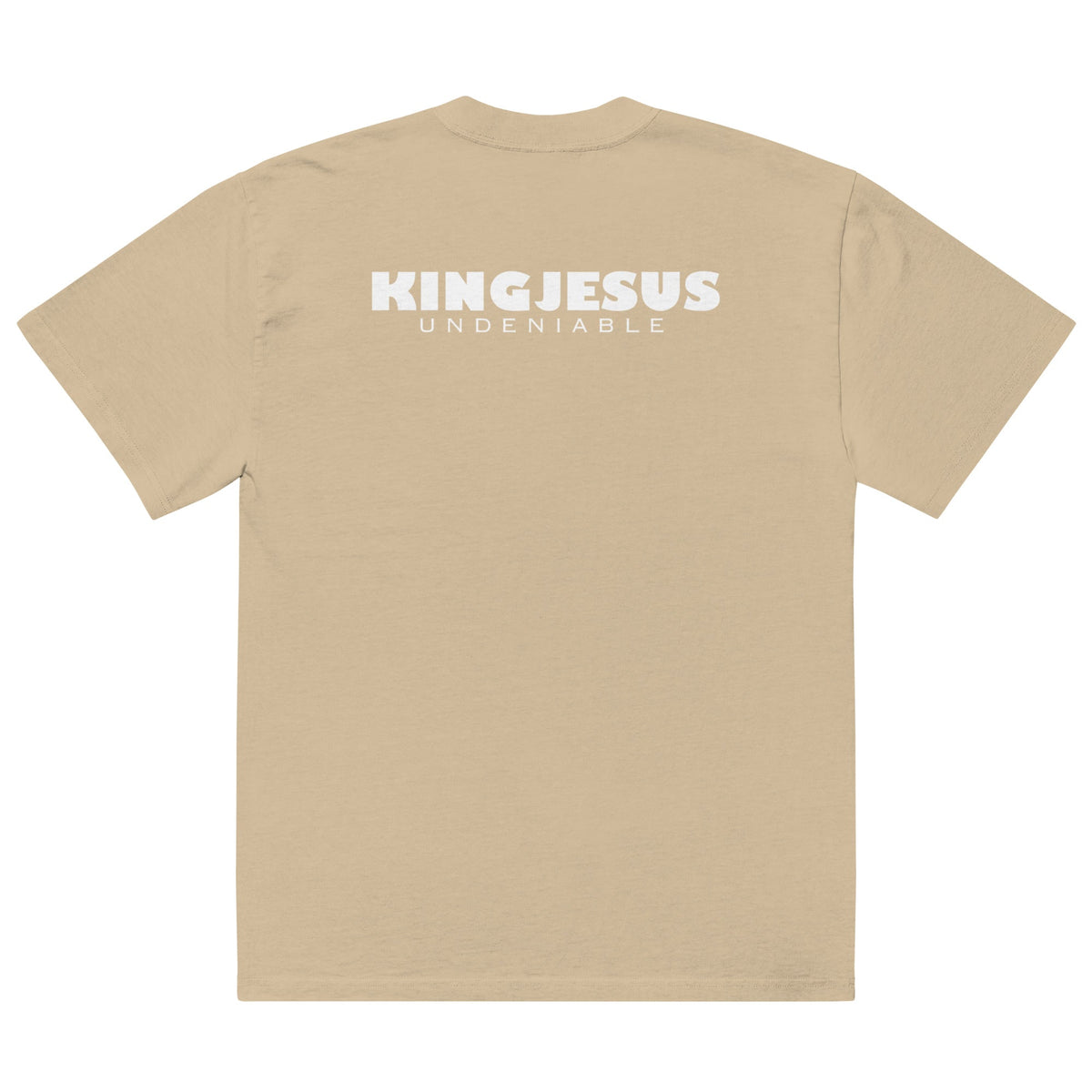 LION oversized tee faded khaki — back view