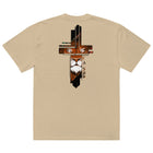 LION CROSS oversized tee faded khaki — back view