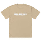 LION CROSS oversized tee in faded khaki — front view