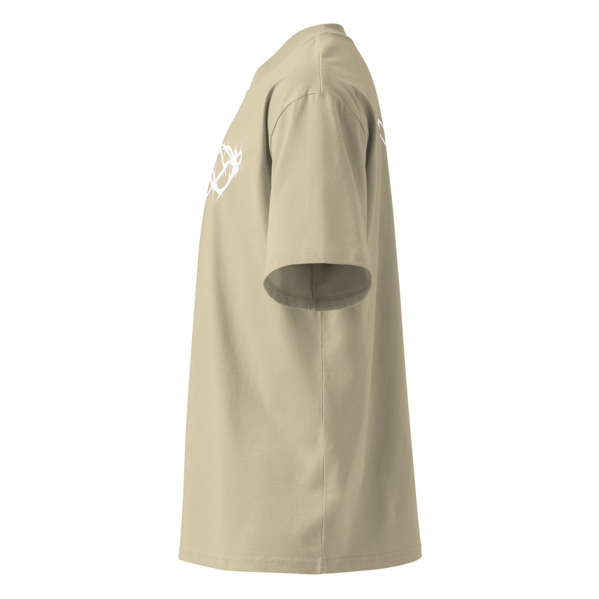 Kings Crown oversized t-shirt in beige with logo